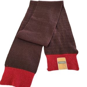 ❄️ Fossil Multi Brown and Red Fall or Winter George Scarf New with Tags